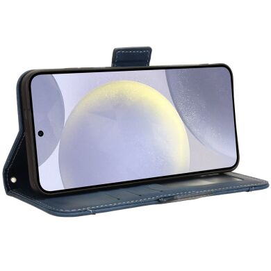 Чехол-книжка с кармашками Deexe Wallet Stand для Samsung Galaxy S26 FE - Blue