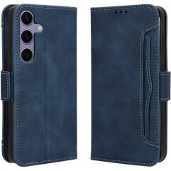 Чехол-книжка с кармашками Deexe Wallet Stand для Samsung Galaxy S26 FE - Blue