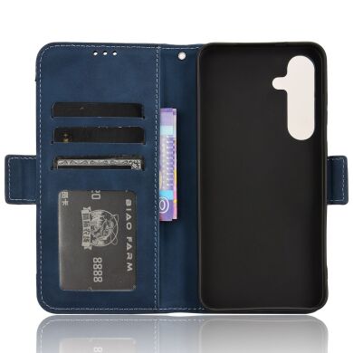 Чехол-книжка с кармашками Deexe Wallet Stand для Samsung Galaxy S26 FE - Blue