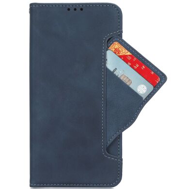 Чехол-книжка с кармашками Deexe Wallet Stand для Samsung Galaxy S26 FE - Blue