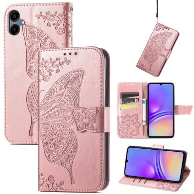 Чохол UniCase Butterfly Pattern для Samsung Galaxy A06 (A065) - Rose Gold