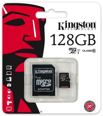 Карта памяти KINGSTON microSDXC 128Gb Class 10 (UHC-1) + SD