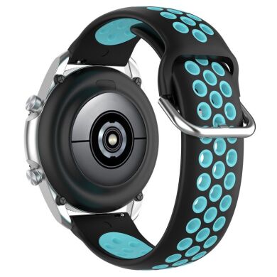 Ремешок Deexe Dual Color для Samsung Galaxy Watch 3 (41mm) - Black / Blue