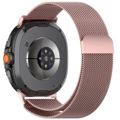 Ремешок Deexe Milanese Stainless Steel для Samsung Galaxy Watch 8 (40/44mm) / 8 Classic - Rose Pink