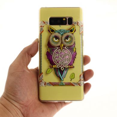 Силиконовый чехол Deexe Life Style для Samsung Galaxy Note 8 (N950) - Owl Pattern