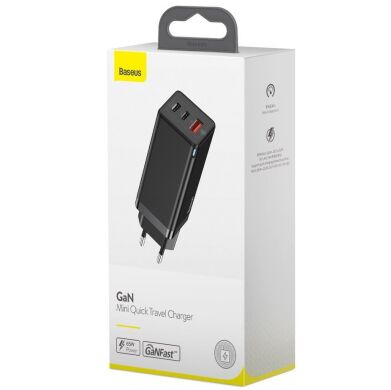 Сетевое зарядное устройство Baseus GaN Quick Travel Charger (65W) CCGAN-B01 - Black