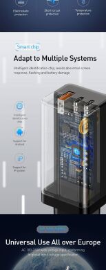 Сетевое зарядное устройство Baseus GaN Quick Travel Charger (65W) CCGAN-B01 - Black