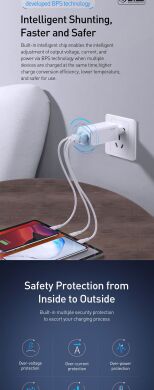 Сетевое зарядное устройство Baseus GaN Quick Travel Charger (65W) CCGAN-B01 - Black