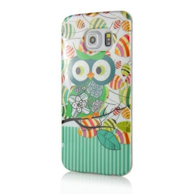 Силиконовая накладка Deexe Life Style для Samsung Galaxy S6 edge (G925) - Owl on a Branch