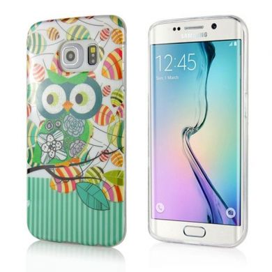 Силиконовая накладка Deexe Life Style для Samsung Galaxy S6 edge (G925) - Owl on a Branch