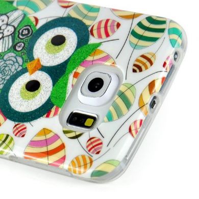 Силиконовая накладка Deexe Life Style для Samsung Galaxy S6 edge (G925) - Owl on a Branch