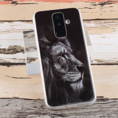 Силиконовый (TPU) чехол Deexe Life Style для Samsung Galaxy A6+ 2018 (A605) - Grey Lion