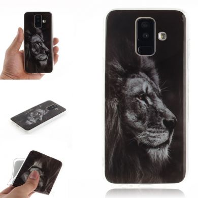 Силиконовый (TPU) чехол Deexe Life Style для Samsung Galaxy A6+ 2018 (A605) - Grey Lion