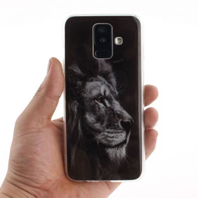 Силиконовый (TPU) чехол Deexe Life Style для Samsung Galaxy A6+ 2018 (A605) - Grey Lion