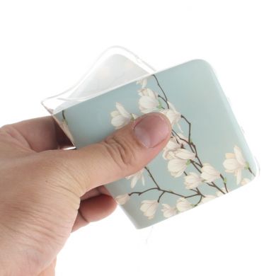 Силиконовый (TPU) чехол Deexe Life Style для Samsung Galaxy A7 2018 (A750) - White Flower