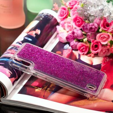 Силиконовый (TPU) чехол Deexe Liquid Glitter для Samsung Galaxy A10 (A105) - Purple