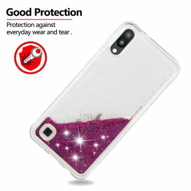 Силіконовий (TPU) чохол Deexe Liquid Glitter для Samsung Galaxy A10 (A105) - Purple