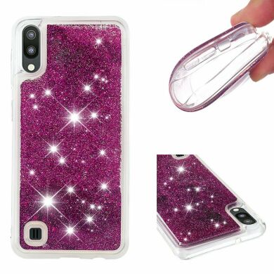Силіконовий (TPU) чохол Deexe Liquid Glitter для Samsung Galaxy A10 (A105) - Purple