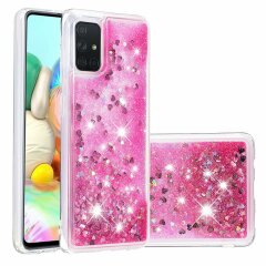 Силіконовий (TPU) чохол Deexe Liquid Glitter для Samsung Galaxy A71 (A715) - Pink