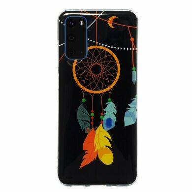 Силиконовый (TPU) чехол Deexe LumiCase для Samsung Galaxy S20 (G980) - Feather Dream Catcher