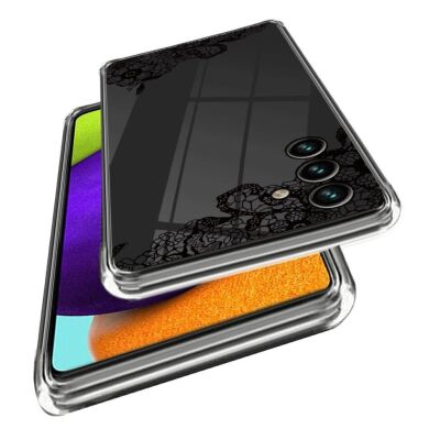Силиконовый (TPU) чехол Deexe Pretty Glossy для Samsung Galaxy A05s (A057) - Lace Flower