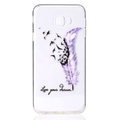 Силіконовий (TPU) чохол Deexe Pretty Glossy для Samsung Galaxy J4+ (J415) - Purple Feather and Bird
