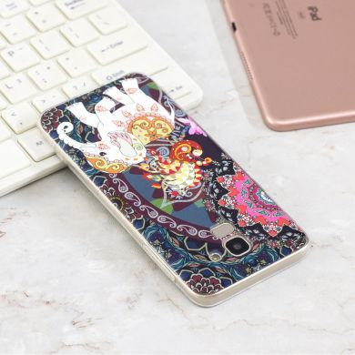 Силиконовый (TPU) чехол Deexe Pretty Glossy для Samsung Galaxy J6 2018 (J600) - Flower and Elephant