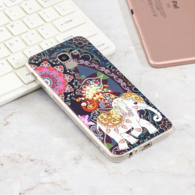 Силиконовый (TPU) чехол Deexe Pretty Glossy для Samsung Galaxy J6 2018 (J600) - Flower and Elephant