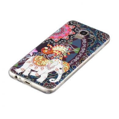 Силиконовый (TPU) чехол Deexe Pretty Glossy для Samsung Galaxy J6 2018 (J600) - Flower and Elephant