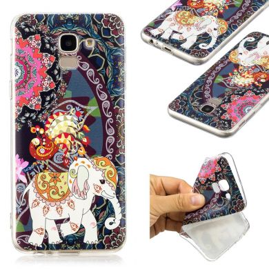 Силиконовый (TPU) чехол Deexe Pretty Glossy для Samsung Galaxy J6 2018 (J600) - Flower and Elephant