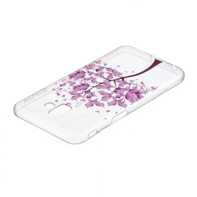 Силиконовый (TPU) чехол Deexe Pretty Glossy для Samsung Galaxy J6+ (J610) - Pink Flower Tree