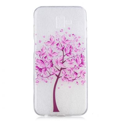 Силіконовий (TPU) чохол Deexe Pretty Glossy для Samsung Galaxy J6+ (J610) - Pink Flower Tree
