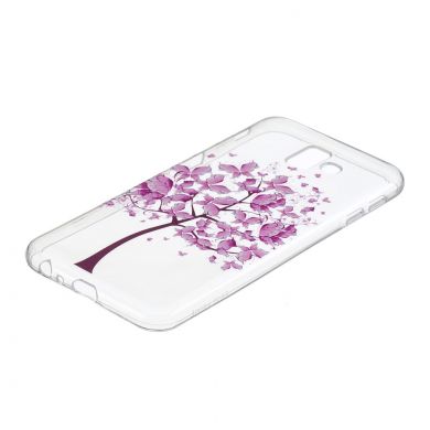 Силиконовый (TPU) чехол Deexe Pretty Glossy для Samsung Galaxy J6+ (J610) - Pink Flower Tree