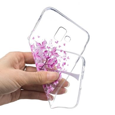 Силіконовий (TPU) чохол Deexe Pretty Glossy для Samsung Galaxy J6+ (J610) - Pink Flower Tree