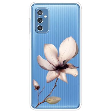 Силиконовый (TPU) чехол Deexe Pretty Glossy для Samsung Galaxy M52 (M526) - Pink Flower