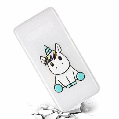 Силіконовий (TPU) чохол Deexe Pretty Glossy для Samsung Galaxy S10 (G973), Adorable Unicorn