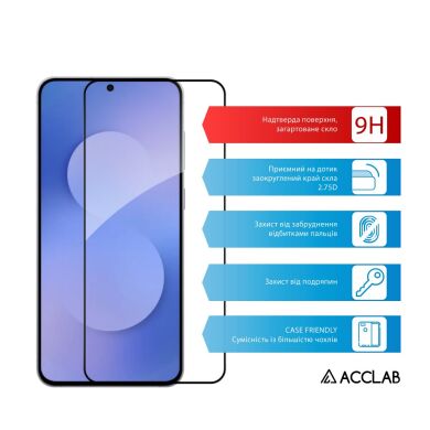 Защитное стекло Acclab Full Glue для Samsung Galaxy S25 FE (S731) - Black
