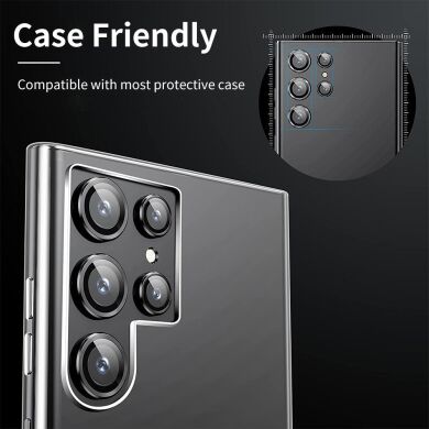 Захисне скло на камеру (5шт) ENKAY 9H Lens Protector для Samsung Galaxy S23 Ultra - Black