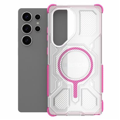 Захисний чохол Deexe Clear Bibercas для Samsung Galaxy S25 Ultra (S938) - Pink