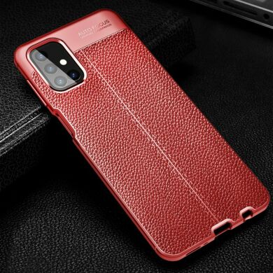 Защитный чехол Deexe Leather Cover для Samsung Galaxy M31s (M317) - Red