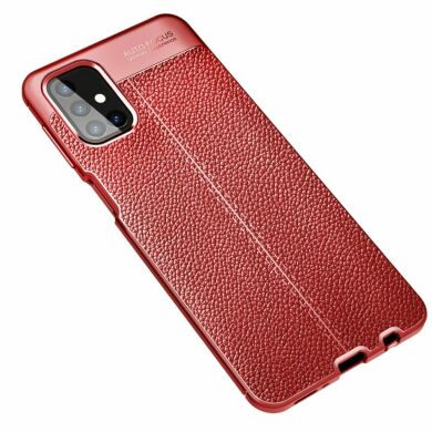 Защитный чехол Deexe Leather Cover для Samsung Galaxy M31s (M317) - Red