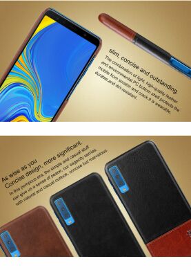 Захисний чохол IMAK Leather Series для Samsung Galaxy A7 2018 (A750) - Black / Brown