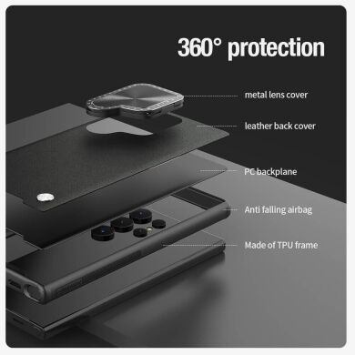 Захисний чохол NILLKIN CamShield Prop Leather Case для Samsung Galaxy S24 - Green