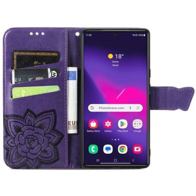 Чохол UniCase Butterfly Pattern для Samsung Galaxy S24 Ultra - Dark Purple