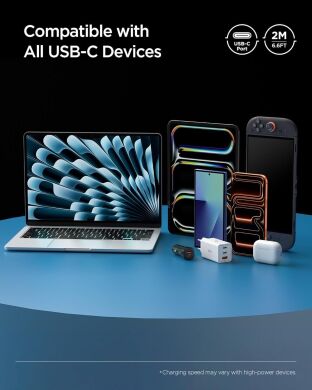 Кабель Spigen Essential Type-C to Type-C (100W, 2m) ACA09460 - Black