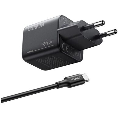 Сетевое зарядное устройство UGREEN X517 (25W) Type-C + кабель Type-C to Type-C (1m) 75103 - Black