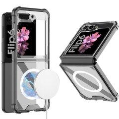 Защитный чехол GKK AirBag Magnetic для Samsung Galaxy Flip 6 - Transparent Black