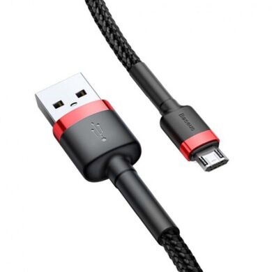 Кабель Baseus Cafule USB to MicroUSB (2.4A, 1m) CAMKLF-B91 - Black / Red