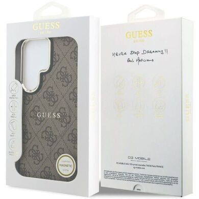 Защитный чехол Guess 4G Embossed Ring MagSafe для Samsung Galaxy S26 Ultra (S948) GUHMS26LP4MSEGCW - Brown