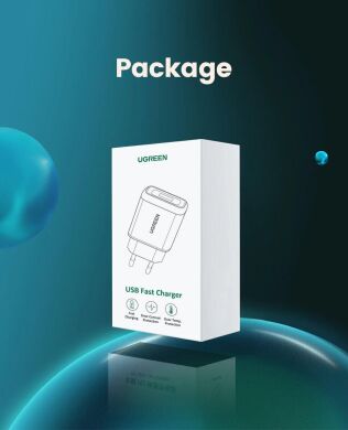 Сетевое зарядное устройство UGREEN CD122 18W QC3.0 USB Fast Charger (3A) - Black
